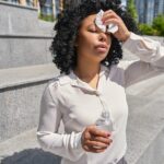 Multiracial woman got heatstroke in the scorching sun